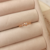 Anillo Corazón Cristal - Colección Acero